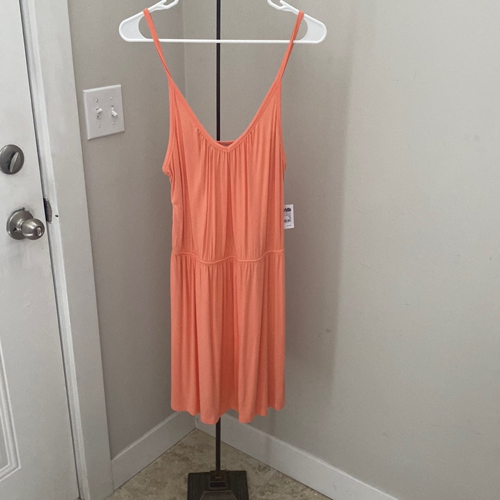 Charlotte Russe NWT Shipwrecked Day Peach Ribbed Strappy Dress Womens Medium M